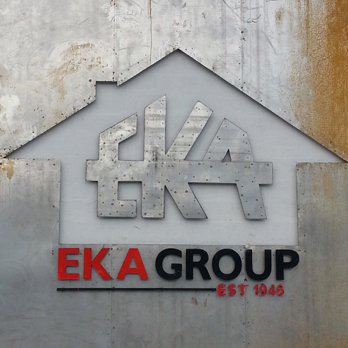 EKA Group logo hand made by metal
